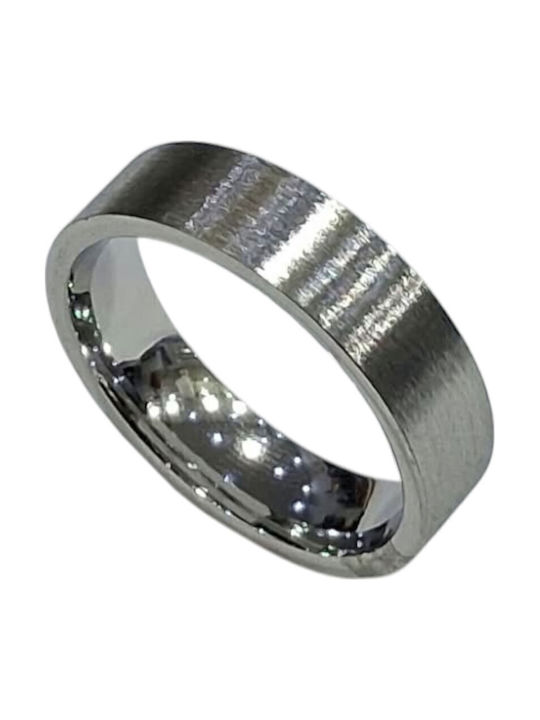 Kalliopi Silver Ανδρικό Δαχτυλίδι Βέρα από Ατσάλι