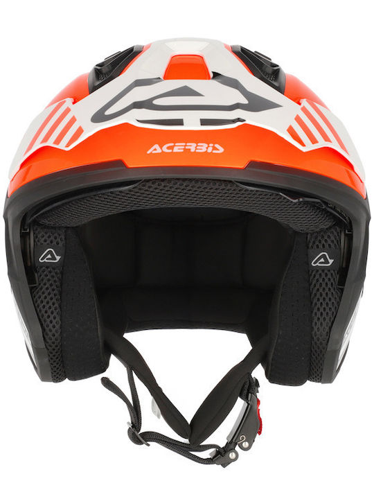 Acerbis Aria Evo Graphic Бяло/Оранжево Каска за Мотор Jet ECE 22.06 със Слънчев Визьор