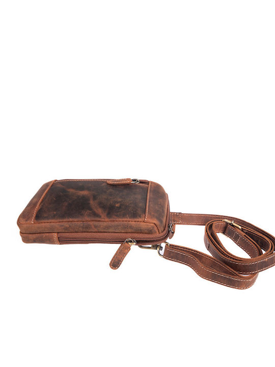 Leather Men's Shoulder / Crossbody Bag Brown