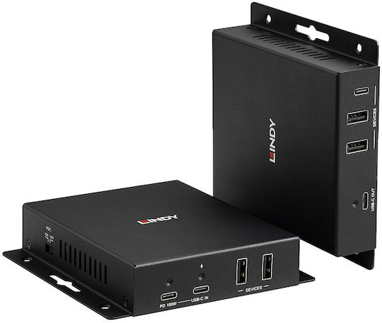 Lindy Video Usb Extender 39347 100 M Hdbaset 3.0 Usb‑c Επεκτατής Βίντεο & Δεδομένων
