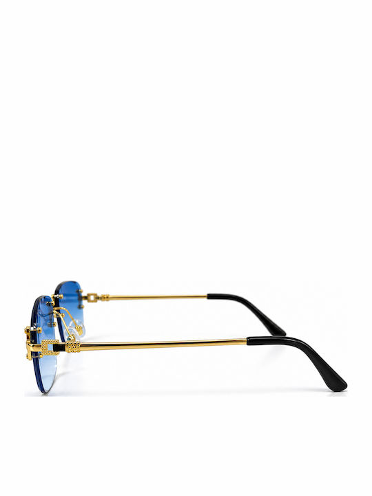 Unisex Γυαλιά Ηλίου με Μεταλλικό Σκελετό Blue / Gold Ντεγκραντέ