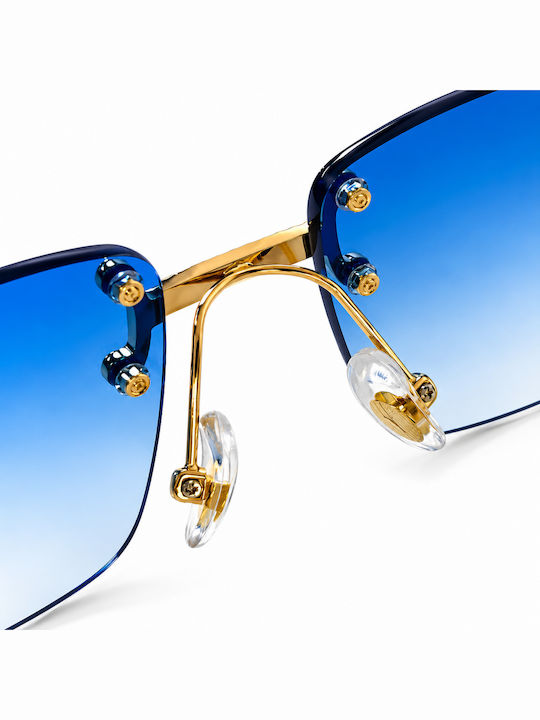 Unisex Γυαλιά Ηλίου με Μεταλλικό Σκελετό Blue / Gold Ντεγκραντέ