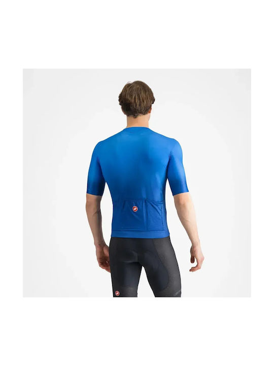 Castelli Men's Blue Short-Sleeve Cycling Jersey