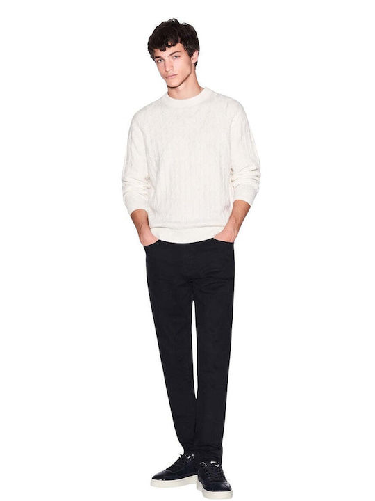 Armani Exchange Pulover Alb cu Mâneci Lungi