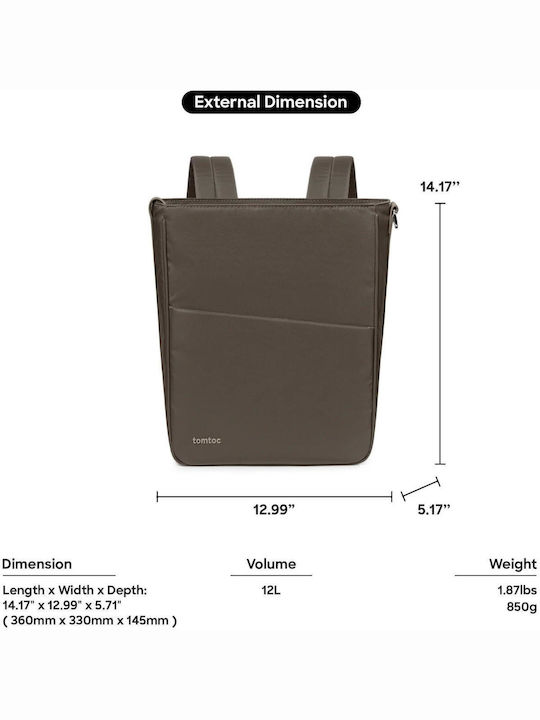 tomtoc Slash Laptop-Rucksack für 14" in Braun