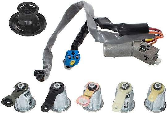Set Complet pentru Citroën Berlingo 02-08 cu Contact de Aprindere + 5x Butuci de Închidere + Capac Rezervor Combustibil