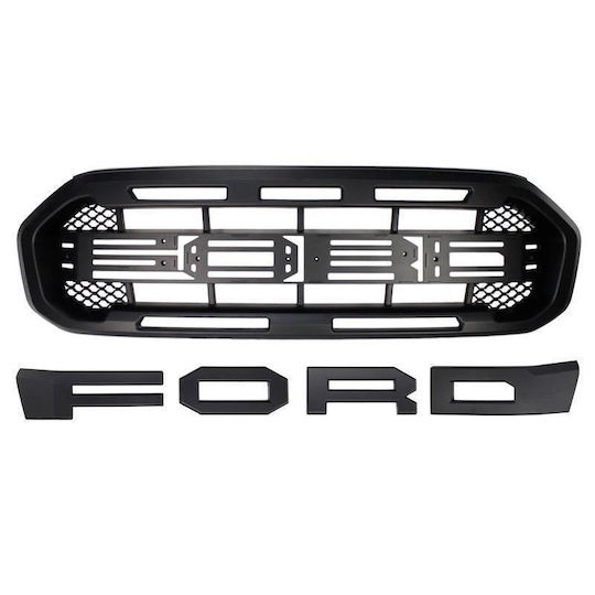 Kühlergrill Ford Ranger T8 2019-2023 im Raptor-Look Schwarz Matt