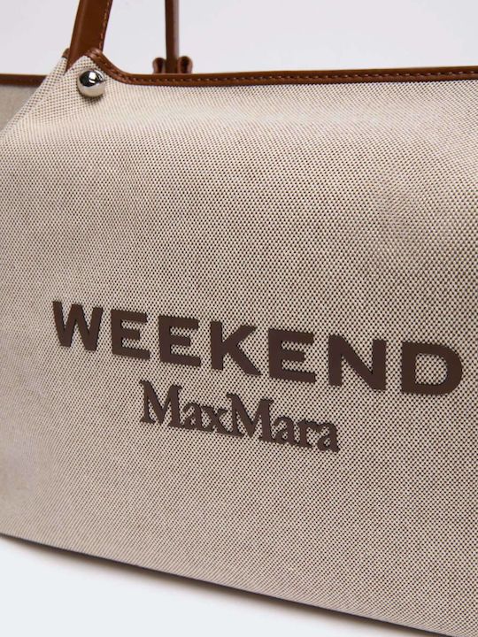 Shopper-Tasche für Damen aus Stoff Tobacco