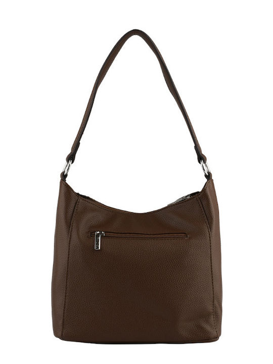 Damen Schulter- / Crossbody-Tasche aus braunem Wildleder
