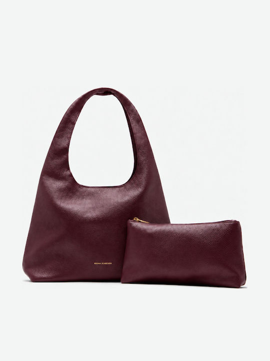Stil Schultertasche Damen Burgunderrot