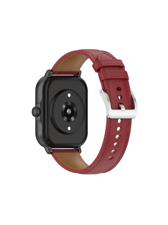 Curea de Ceas de 20 mm din Piele Naturală Universală Roșie