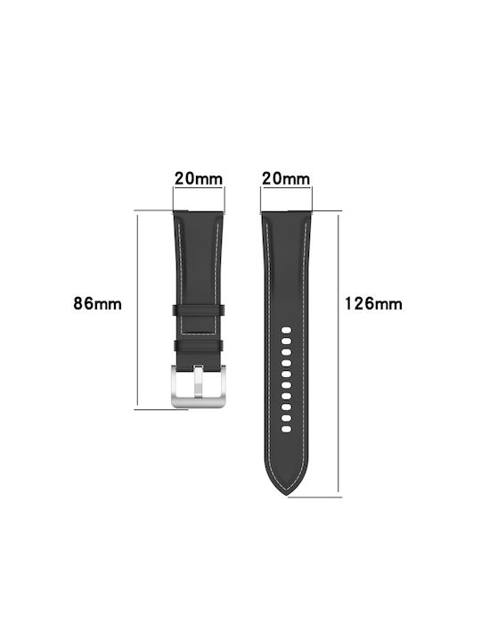 Curea de Ceas de 20 mm din Piele Naturală Universală Roșie