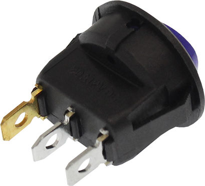 Διακόπτης On Off 12v 20a 3 Pins Rocker Μπλε W1019 Rchang