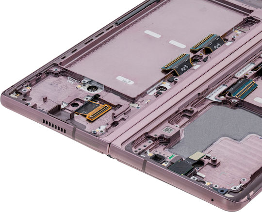 Inner Oled Assembly Frame Samsung Galaxy Z Fold 2 5g Us & International Service Pack Mystic Bronze Gold Hinge