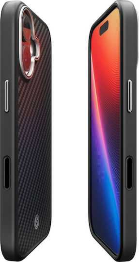 Husă Spigen Enzo Aramid „t” MagSafe pentru iPhone 17, Negru și Argintiu