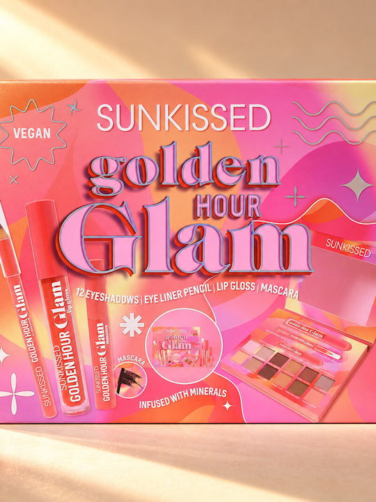 Golden Hour Glam Makeup Set for Eyes & Lips Golden Hour Glam 4 Pieces