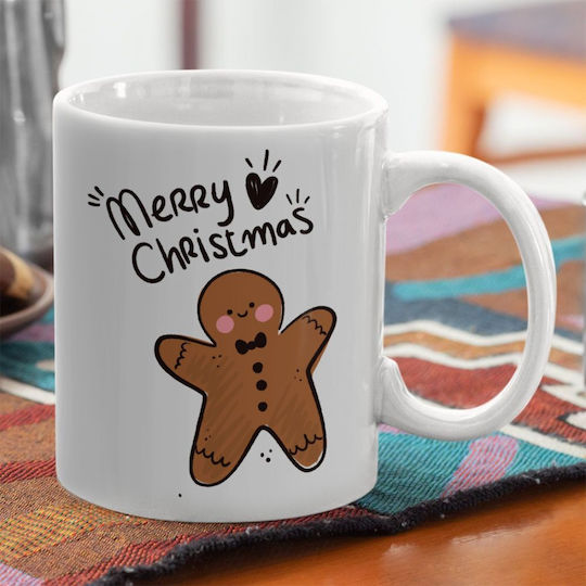 Koupakoupa Mr Gingerbread Weihnachtlicher Keramikbecher Braun 330ml