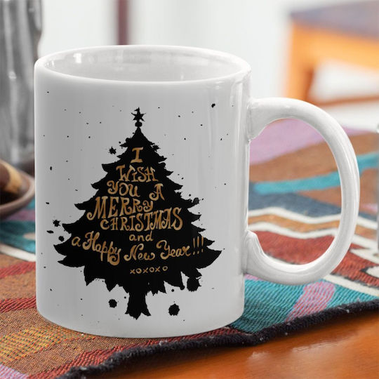 Koupakoupa Weihnachtlicher Keramikbecher Bäumchen 330 ml