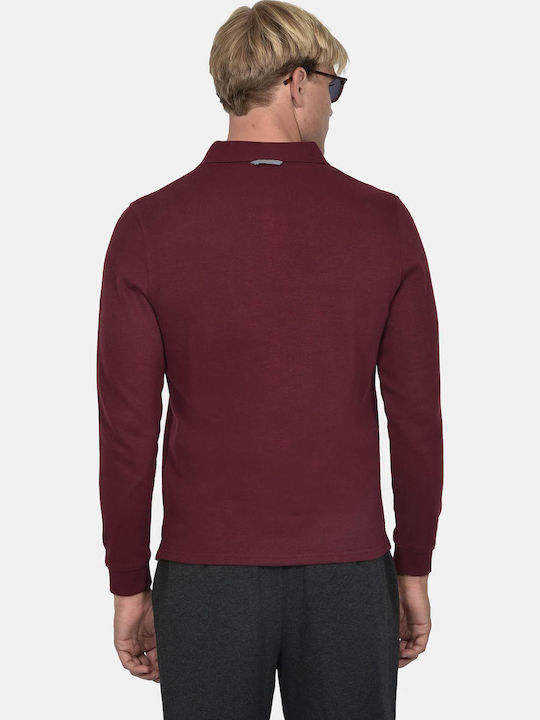 Long Sleeve Polo Shirt Burgundy