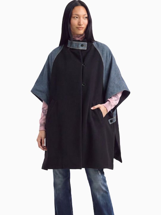 Damenponcho Schwarz