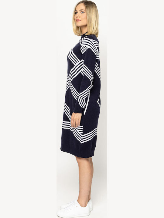 Hisla Midi Strickkleid Marineblau