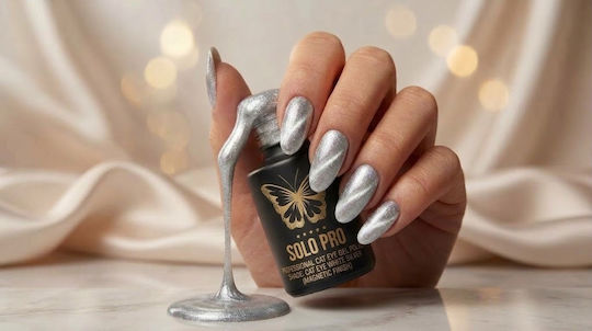 Semipermanenter Nagellack Silverwhite 206 Cat Eye 12 ml