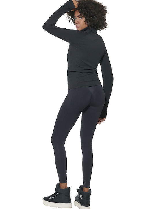 Training Damen-Leggings Push-up Schwarz