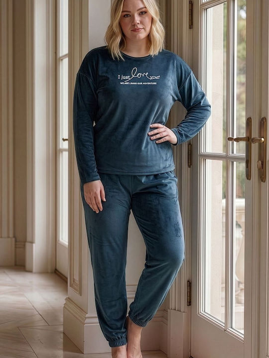 Boyraz Winter Women's Petrol Blue Pyjama Set