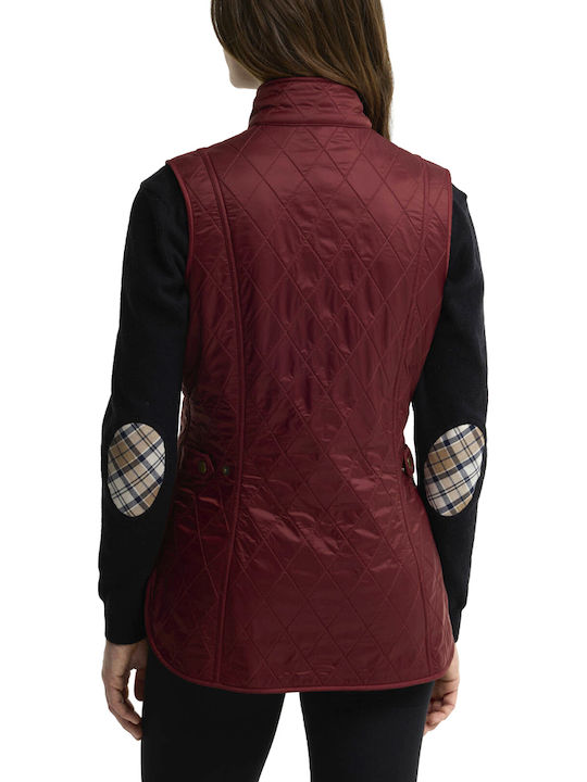 Barbour Long Women's Sleeveless Winter Jacket Burgundy