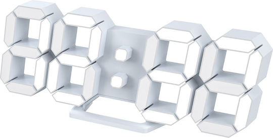 EDUP Ceas Digital de Masă cu LED și Alarmă Alb BG-15-0047