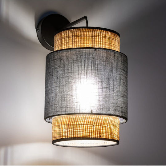 TK Lighting Boho New Schwarze Wandleuchte mit E27-Fassung und Schalter in Schwarz TK Lighting Boho New Schwarze Wandleuchte mit E27-Fassung und Schalter in Schwarz