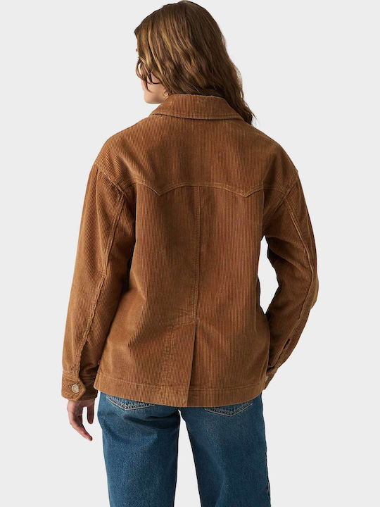Demi Μακρύ Γυναικείο Μπουφάν για Χειμώνα Rust Brown