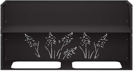 vidaXL Garden Metal Planter Black 100x30x49 cm