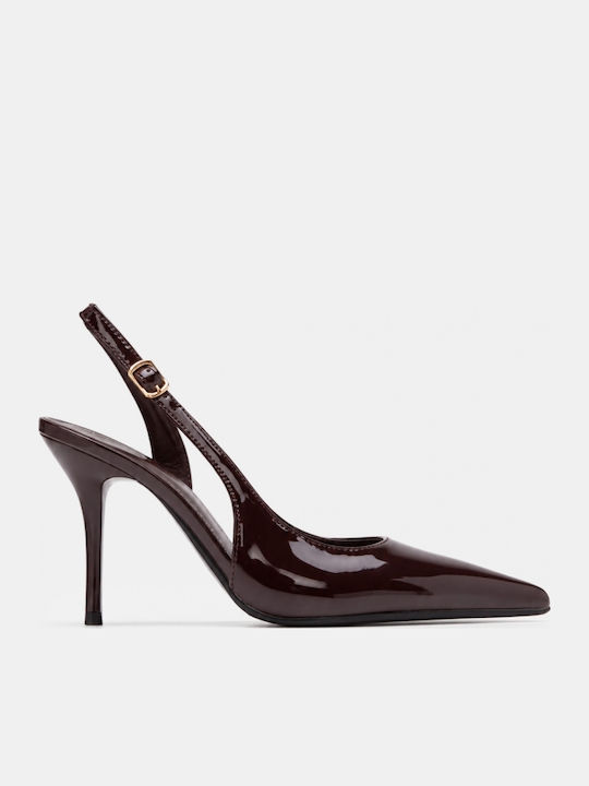 Pointed Toe High Heel Brown Pumps