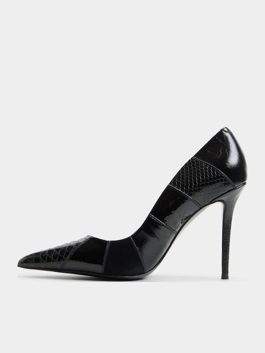 Stasyamix Pointed Toe Pumps with Thin Low Heel Black