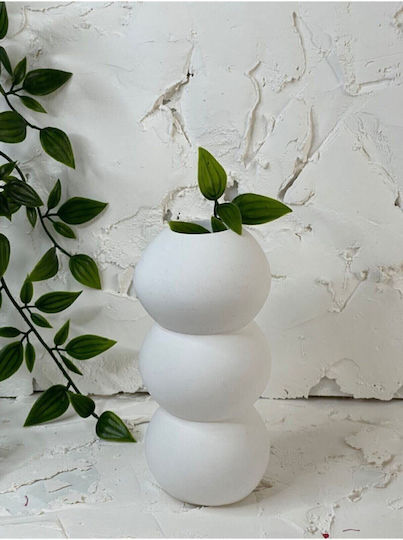 SteweHome Decorative Concrete Vase White