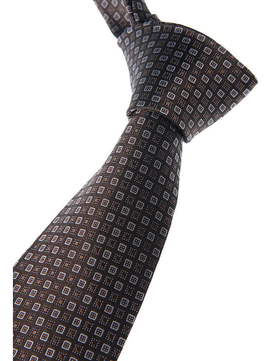 Manetti Herren-Seidenkrawatte mit Muster in Braun