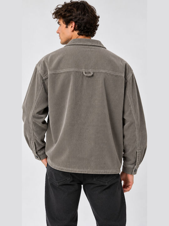 Μακρυμάνικο Κοτλέ Overshirt σε Φαρδιά Γραμμή Moon Mist
