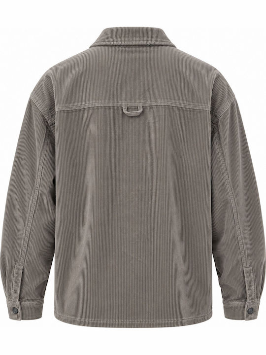 Μακρυμάνικο Κοτλέ Overshirt σε Φαρδιά Γραμμή Moon Mist