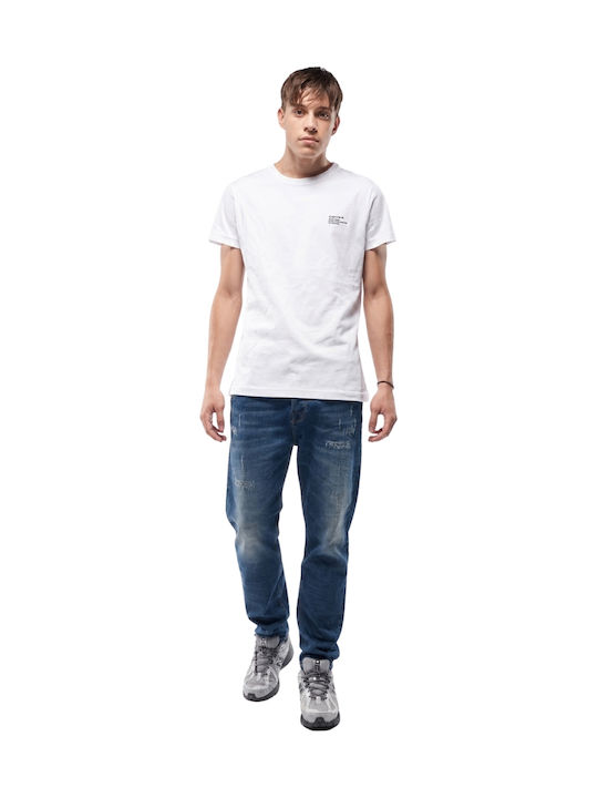 Monaco Herren Cropped Jeans Elastisch Blau