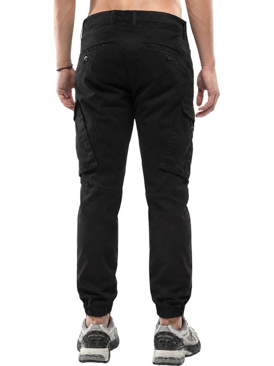 Cover Jeans New Army Cargo-Hose für Herren, Elastisch, Relaxed Fit, Schwarz