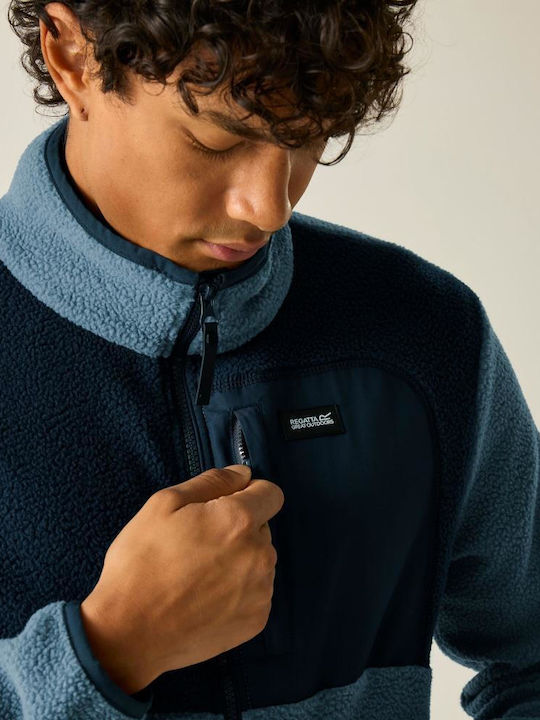 Frankie Borg Ανδρική Ζακέτα Fleece Grey Mirage Navy