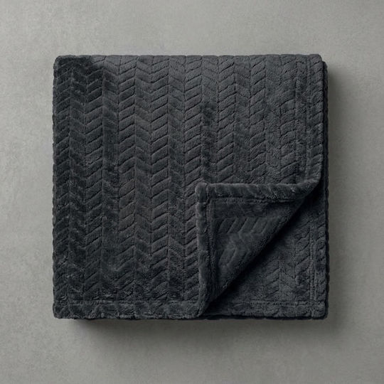 Sidirela Zigzag Μονή 150x220εκ. Σκούρο Γκρι Sidirela Zigzag Μονή 150x220εκ. Σκούρο Γκρι
