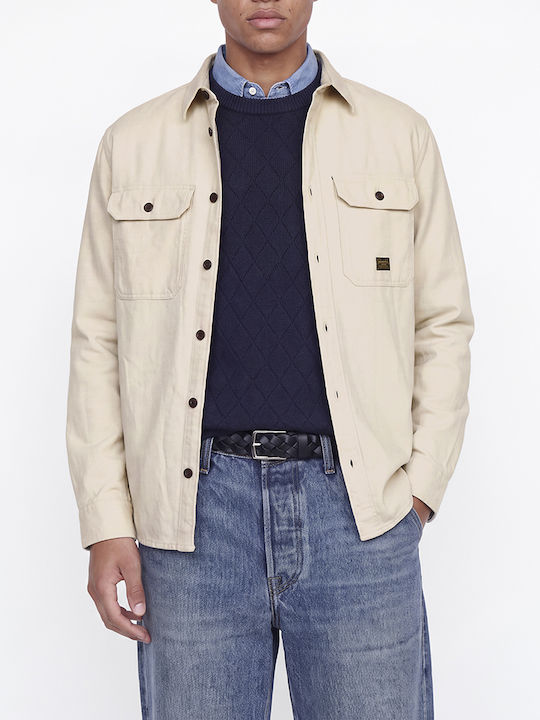 Jack & Jones Jprbluivy Памучна Overshirt със Стандартна Кройка Plaza Taupe Бежов