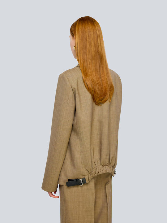 Semicouture Aria Long Beige Women's Blazer