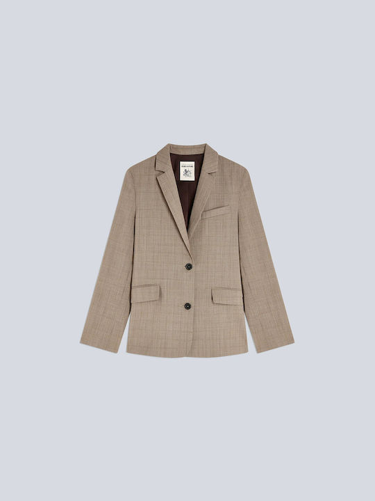 Semicouture Aria Long Beige Women's Blazer