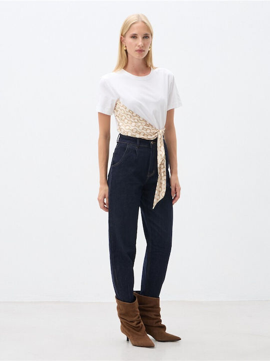 Pantaloni Jeans pentru Femei cu Talie Înaltă, Croială Mom