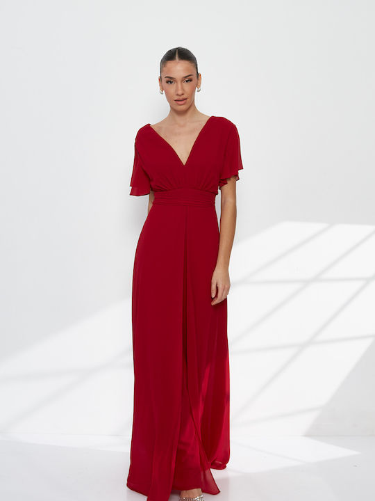 Women's Burgundy Jumpsuit