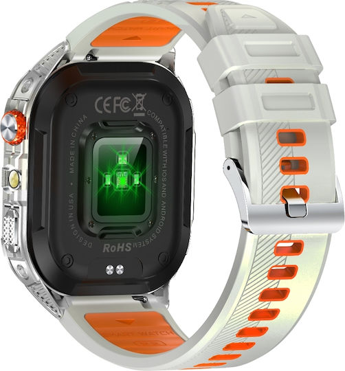 Microwear Smartwatch K70a Silver Case Gray Silicone Strap