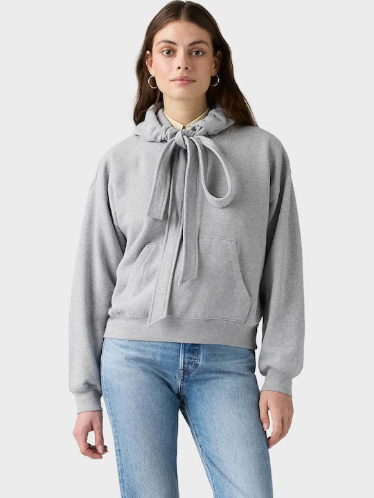 Vintage Women's Hooded Sweatshirt Light Grey Melange